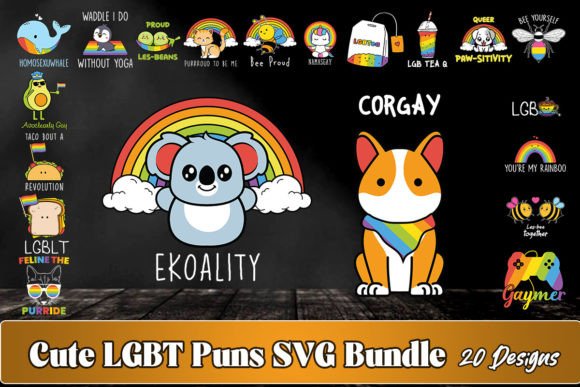 Cute LGBT Puns SVG Bundle: Graphics and Crafts for Sellers