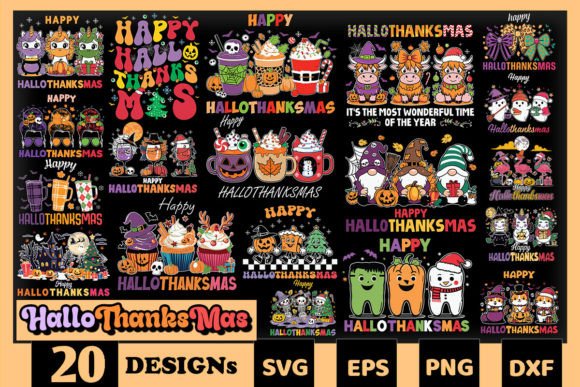 Hallothanksmas SVG Bundle: Graphics for Crafts
