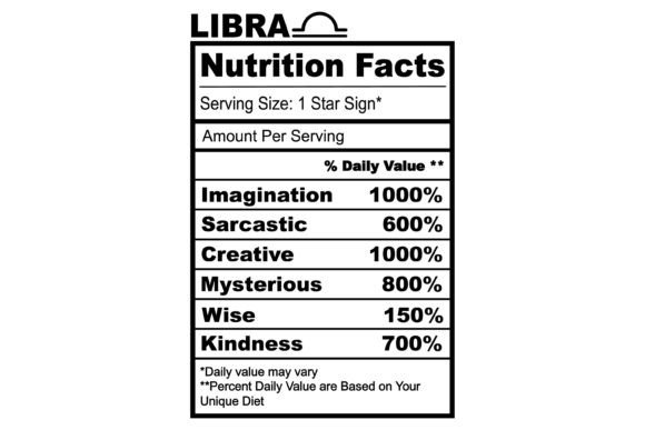 Libra Zodiac Nutrition Facts SVG Graphics and Crafts Review