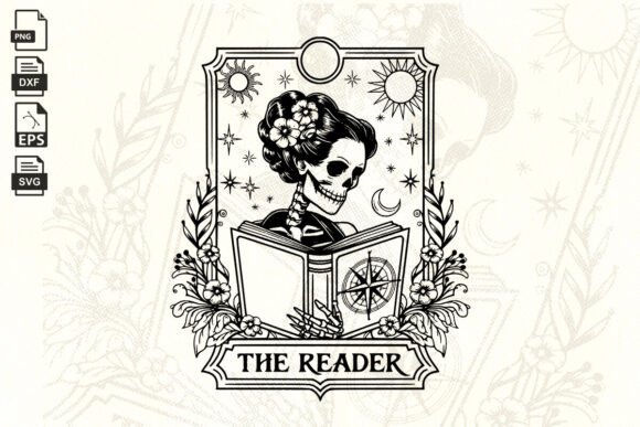 The Reader Tarot Card SVG, Skeleton Read Graphics and Crafts Review