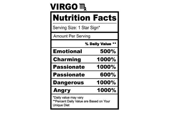 Virgo Zodiac Nutrition Facts SVG Graphics and Crafts Review